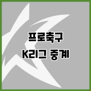 프로축구 K리그 중계 채널 소개